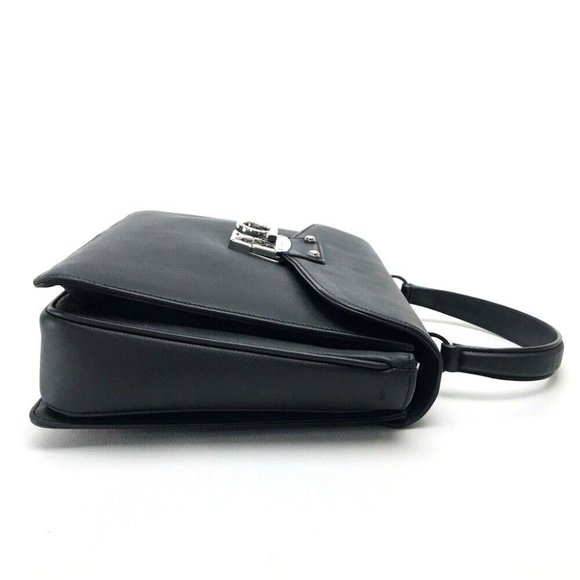 SALVATORE FERRAGAMO Gancini Shoulder Hand Bag 2way bag Black Leather - Picture 16 of 16